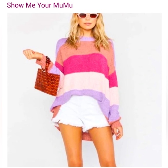Show Me Your Mumu Woodsy Sweater in Sunset Stripe XS - Picture 2 of 6